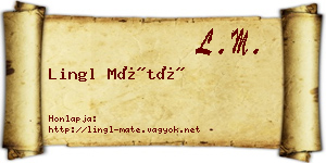 Lingl Máté névjegykártya